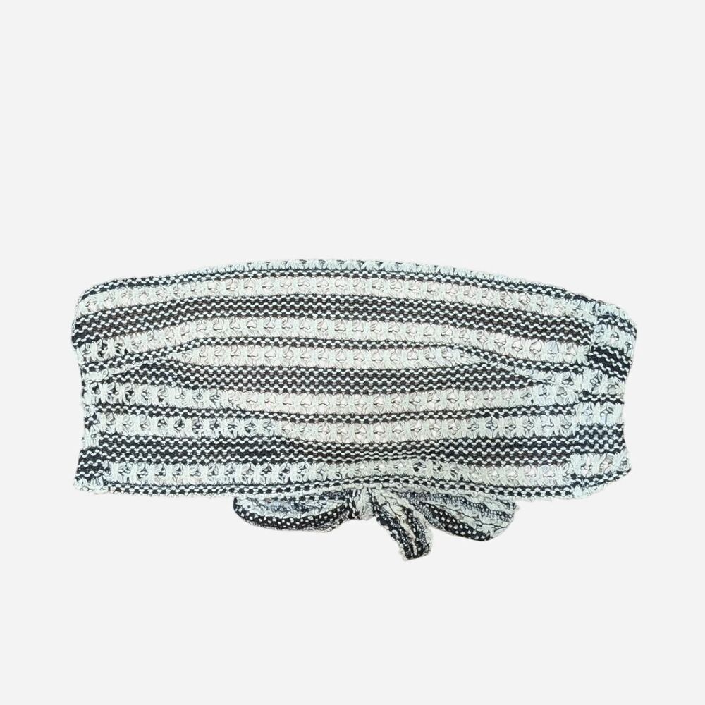 Y2K Striped Knit Tube Top Strapless Crochet Crop Coquette Festival